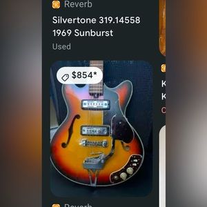 1969 Silvertone Sunburst Electric guitar very nice!